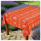 LE CLUNY, LAVENDER RED FRENCH PROVENCE COATED COTTON TABLECLOTH, 60" SQUARE