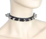 Classic Punk Spike Choker Genuine Leather Punk Goth Rockabilly Thrash Metal 80's