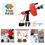 2025 New】45 FT Double Mode Drain Snake Tools, 10-in-1 Drain Auger for Sink an...