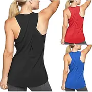 Women's Yoga Top Breathable, Quick Dry, Moisture Wicking Cross Back Sleeveless Sports Fashion Tee Tshirt, Tank Top For Fitness, Gym Workout, Running Activewear