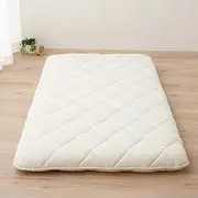 Japanese Futon Mattress CLASSE Double Made in Japan White, Foldable Floor Sleeping Bed Tatami Mat