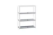ZUNI 3-Tier Display Cabinet Storage Flip-Top Shelves Bookcase Stand Rack White
