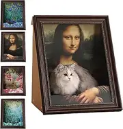 Mona Lisa Cat Scratcher Beds, Living in Famous Painting, Art 4d Oil with Arm Front Panel, Mona Lisa Cat House, Easy-to-Assemble (A)