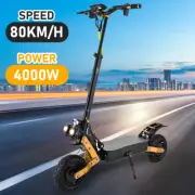 11" Electric Scooter Adult Off Road Foldable Dual Motor E Bike 4000W 80KM/H 70KM