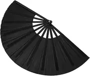 Alipis Ancient Chinese Vintage Large Size Black Stage Performance Props Photo Shooting Fan Hand Fan for Dancers Handheld Stage Accessory