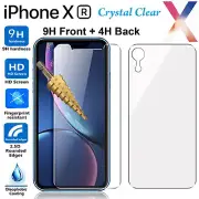 Tempered Glass 9H Guard screen protector for Apple iPhone XR Front + Film Back