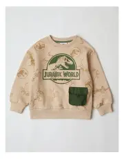 [Jurassic World] Jurassic Dino Printed Sweat in Tan