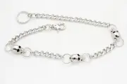 New Men Women Silver Metal Link Wallet Chain KeyChain Punk Rocker Skeleton Skull