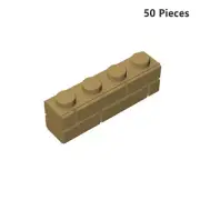 15533 Brick Special 1 x 4 with Masonry Brick Profile Dark Tan 50 Pieces & Parts