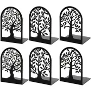 Metal Bookends for Shelves Decorative, Tree Stopper for Heavy Books, Black En...