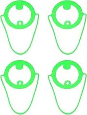 uxcell 4Pcs Silicone Coffee Carrier, Reusable Silicone Tumbler Strap Water Bottle Handle Holder with Strap for Hanging Beverage Take Out Coffer Milk, Light Green