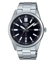 Casio Classic Analog Stainless Steel Date Black Dial MTP-VD02D-1E WR Mens Watch