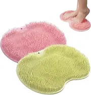 Solespa Hands-Free Silicone Foot Scrubber Mat, Foot Scrubber for Shower with Non-Slip Suction Cups, Non Slip, Easy to Clean (2Pcs C)
