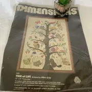 Dimensions Tree of Life Kit 1200 Animals Intact and Sealed 1981 Crewel