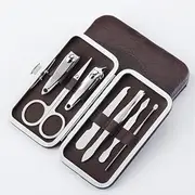 TERXA 7 Tools Manicure Set | Travel Mini Nail Clippers Kit | Stainless Steel Professional Grooming Kit With Case | Personal Care Tool Kit (Set of 1,Multicolor)