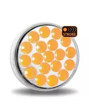 TLED-CR 4" CLEAR TO Amber With Strobe Feature ROUND LED LIGHT 19 DIODES