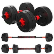 METEOR 15kg Adjustable Dumbbell Set, One-Set-For-All Barbell Set for Home Gym Weightlifting Fitness Exercise Weight (2x 7.5kg Dumbbells)