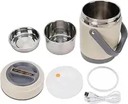 Hot Pot Electric with Steamer, 2L Ramen Cooker, Electric Pot for Pasta, Shabu Shabu, Oatmeal, Soup and Egg, Portable Cooker, Dorm Room Essentials, Portable Electric Pot (Beige)