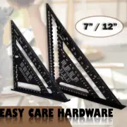 7" 12" Triangle Aluminum Alloy Ruler Speed Angle Square Protractor Layout Guide