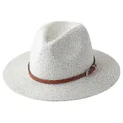 56-58-59-60CM New Natural Panama Soft Shaped Straw Hat Summer Women/Men Wide Brim Beach Sun Cap UV Protection Fedora Hat Milky white02