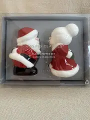 Pottery Barn Kissing Clauses, Salt & Pepper Shakers, Christmas Santa Mrs Clause