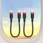 USB C to USB C Cable and USB C to Lightning Cable Short, [MFi Certified 18cm] 2Pack 0.6FT USB Charging Cord Fast Charging 480Mbps Data Sync USB C iPhone Cable for Samsung Galaxy Apple iPhone Charger