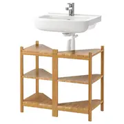 RÅGRUND / BJÖRKÅN wash-basin/corner shelf, bamboo