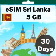 eSIM Sri Lanka - 5 GB - 30 Days - Travel eSIM | QR code activation