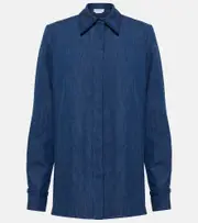 [Gabriela Hearst] Gabriela Hearst Cruz cotton and linen shirt AU 16 blue