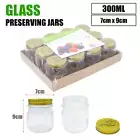 48x Glass Jars with Lid 300ML Small Food Storage Mason Jam Bottle Container