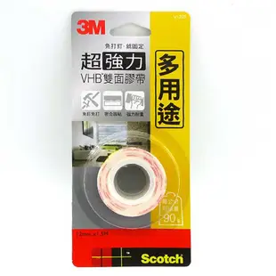 3M Scotch VHB超強力雙面膠帶 凹凸面 多用途 透明 耐熱 金屬 塑膠專用 雙面膠 黏貼用品｜史泰博EZ購