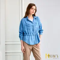 在飛比找momo購物網優惠-【MON’S】拉繩式兩穿天絲牛仔襯衫
