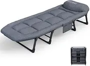 YVYKFZD Camping Cots for Adults, 6-Position Folding Camping Bed, Portable Sleeping Cots with Mattress, for Camping Tent Office Outdoor Travel, Supports 275 lbs (Size : 180x63x30cm)