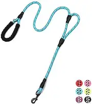 Plutus Pet Rope Dog Leash 6ft Long,Traffic Padded Two Handle,Heavy Duty,Reflective Double Handles Lead for Control Safety Training,Leashes for Large Dogs or Medium Dogs,Dual Handles Leads(Light Blue)