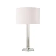 Rome Glass Base Fabric Shade Desk Table Light Lamp Clear/White