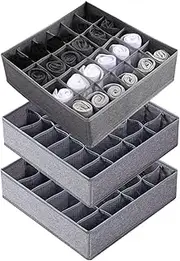 3 Pack Drawer Organizer Dividers,Dresser Closet Organizers,Clothes Drawer Dividers for Organizing Socks,Underwear,Ties,Foldable Bed Sheets Set(COLOR:Grey)