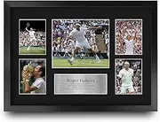 HWC Trading FR A3 Roger Federer Tennis Gifts Printed Signed Autograph Picture for Memorabilia Fans - A3 Framed