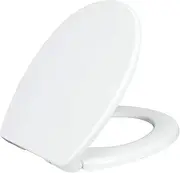 Luxe TS1008R Round Comfort Fit Toilet Seat with Slow Close, Quick Release Hinges, and Non-Slip Bumpers (White)
