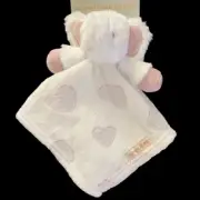 Blankets And & Beyond Plush ELEPHANT HEARTS Pink Lovey Security Blanket New