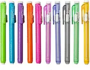 Retractable Pen Shaped Pencil Erasers, Refillable Rubbers Erasers for Adults Kids Students Drawing Writing (Random Color)