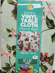Printed Vinyl Flannel Back Tablecloth, 52"x52" Square, MIX OF FRUITS # 4, Broder