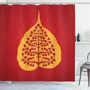 Leaf Shower Curtain Artistic Bodhi Tree Yoga Print for Bathroom