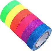 Gatuida Uv Blacklight Tape Neon Party Decorations Fluorescent Glow Dark Duct Tape for Stage 6 Rolls