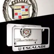 Cadillac ESCALADE Stainless Steel License Plate Frame with Cap-2PCS Front & Back
