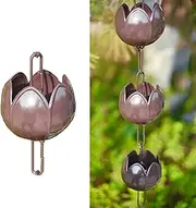 Rain Chains for Downspouts, Outside Flower Petal Gutter Rain Chain 1m Long, Attachable Cuttable Rain Chains Home Decor, for Park Garden Yard (Color : Style2, Size : 100cm(3.3ft))