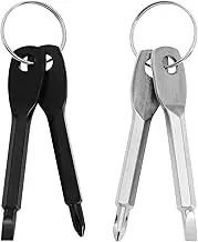 4 Pack Portable Keychain Screwdriver Stainless Steel Multi-Function Key Rings Screwdriver Mini Screwdriver Tool Set Hand Tools Kit