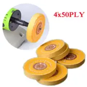 4" 50PLY Cloth Polishing Wheels for Bench Grinder Drill Cotton Buffing Metal