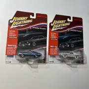 Johnny Lightning 1973 Pontiac Le Mans GT CHASE WHITE LIGHTNING & Porcelain Blue