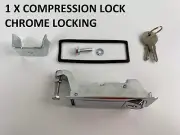 1 Locking CHROME Compression Latch Lever Lock Horsebox Trailers Locker Door