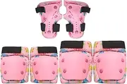 Roller Skating Pads,Wrist Guards Knee Elbow Pads for Kids | Youth Adjustable Breathable Sports Protective Gear for Skating, Cycling, Bike, Rollerblading